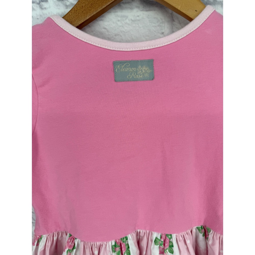 Eleanor Rose Sweet Love Rhonda Dress Girls Pink Floral Print Ruffles Size 5-6 - Picture 7 of 8